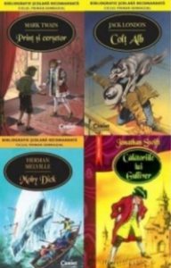 Pachet literatura universala 4 volume (Calatoriile lui Gulliver, Moby Dick, Print si cersetor, Colt Alb)