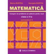 MATEMATICA. Culegere de probleme si subiecte pentru teze Clasa a 5-a Semestrul 2
