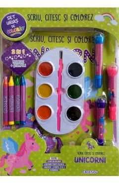 Scriu, citesc si colorez. Unicorni