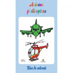 Avioane si elicoptere - bloc de colorat