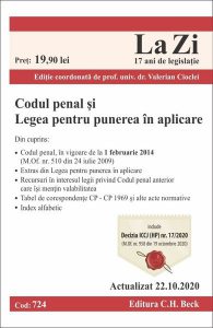 Codul penal şi Legea pentru punerea în aplicare. Actualizat la 22.10.2020