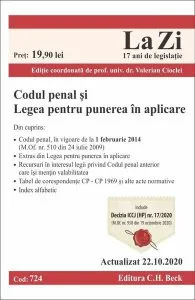 Codul penal şi Legea pentru punerea în aplicare. Actualizat la 22.10.2020