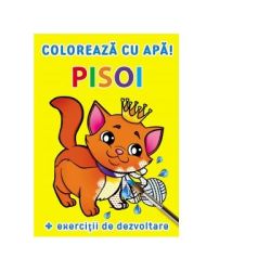 Coloreaza cu apa! Pisoi ( exercitii de dezvoltare)
