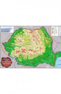 Harta fizica a Romaniei + Harta administrativa a Romaniei 1:3.200.000 (pliata)