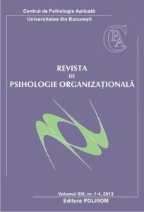 Revista de psihologie organizationala. Volumul XIII, nr. 1-4, 2013
