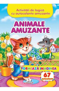 Animale amuzante: Formeaza imaginea. 67 autocolante