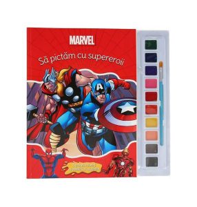 Disney. Marvel. Sa pictam cu supereroii. Carte de colorat cu pensulă și acuarele
