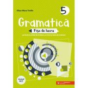 Gramatica. Fise de lucru pe lectii si unitati de invatare cu itemi si teste de evaluare. Clasa a 5-a