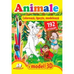 Animale. Coloreaza, lipeste, modeleaza   192 autocolante  3D model