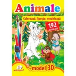 Animale. Coloreaza, lipeste, modeleaza   192 autocolante  3D model