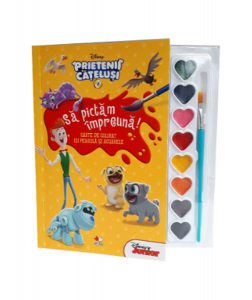 Disney. Prietenii cățeluși. Să pictăm împreună! Carte de colorat cu pensulă și acuarele (format mic)
