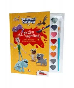 Disney. Prietenii cățeluși. Să pictăm împreună! Carte de colorat cu pensulă și acuarele (format mic) de Disney