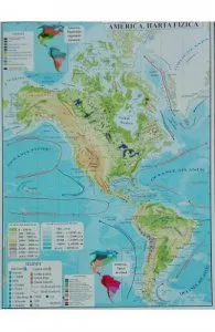America de Harta Fizica + Harta Politica A3