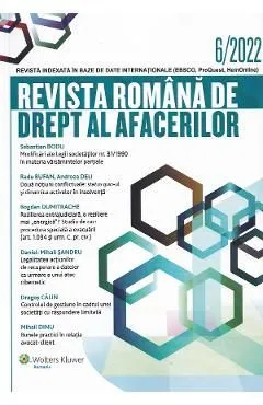 Revista Romana de drept al afacerilor Nr.6/2022 de Autor Anonim