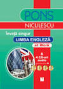 Invata singur limba engleza At Work cu 4 CD-uri audio