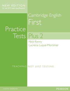 Cambridge English Qualifications: First Practice Tests Plus 2 with key