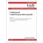 Codul penal. Codul de procedura penala – Republica Moldova. Cod 721. Actualizat la 10. 10. 2020 de Mihail Gorincioi