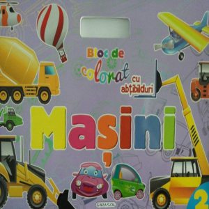 Bloc de colorat cu abtibilduri - Masini