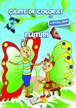Carte de colorat cu abtibilduri - Fluturi