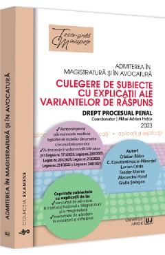 Admiterea in magistratura si in avocatura. Drept procesual penal