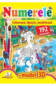Numerele. Coloreaza, lipeste, modeleaza. 192 autocolantemodel 3D