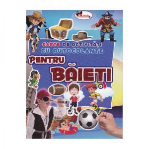 Carte de activitati cu autocolante pentru baieti