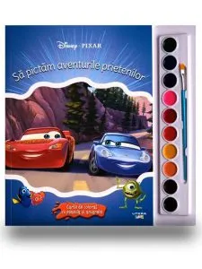 Disney. Pixar. Să pictăm aventurile prietenilor. Carte de colorat cu pensulă și acuarele de Disney