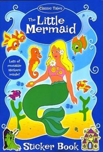 Mica sirena- carte de colorat cu stickere