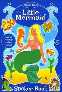 Mica sirena- carte de colorat cu stickere