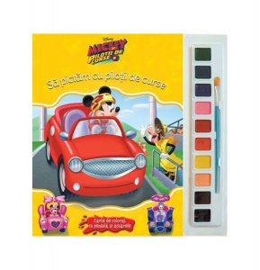 Disney. Mickey și Piloții de curse. Să pictăm cu piloții de curse. Carte de colorat cu pensulă și acuarele