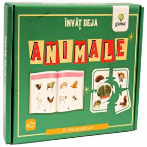 Invat deja animale. 8 mini-puzzle-uri