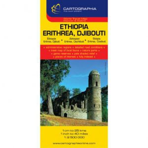 Harta rutiera Ethiopia, Erithrea, Djibouti