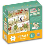 In lumea fructelor si a legumelor cu micul catel de usturoi. Puzzle gigant