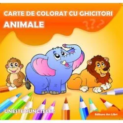 Carte de colorat cu ghicitori. Uneste punctele. Animale de Adina Grigore