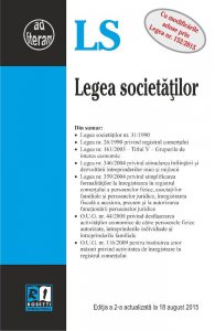 Legea societatilor - Editia a 2-a, actualizata la 18 august 2015