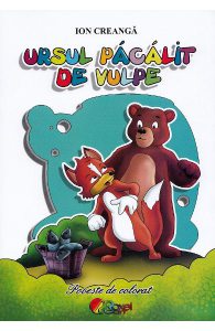 Ursul pacalit de vulpe. Poveste de colorat