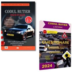 Pachet Codul Rutier mura in gura. Ghid simplificat   Chestionare pentru obtinerea permisului auto