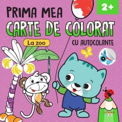 Prima mea carte de colorat: La zoo. Cu autocolante