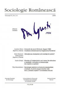 Sociologie Romaneasca. Vol. 6, nr. 3-4, 2008