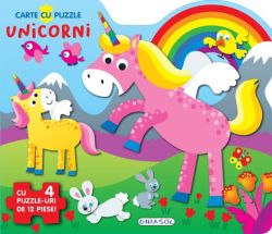 Carte cu puzzle - Unicorni