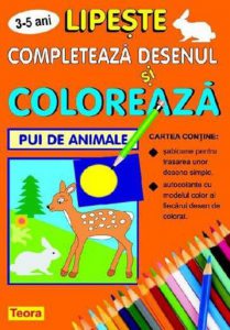 Completeaza desenul si coloreaza pui de animale