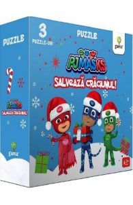 Pj Masks salveaza Craciunul! 3 puzzle-uri