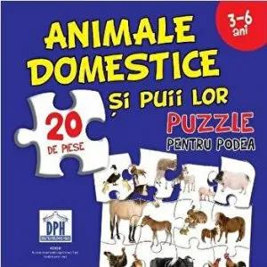 Animale domestice si puii lor. Puzzle pentru podea de DPH