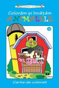 Coloram și învățăm Animalele. Carte de colorat de Flory Preda