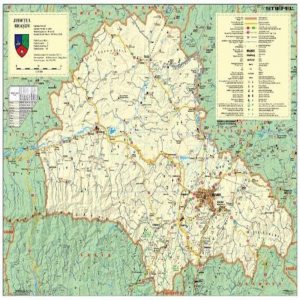 Harta judetului Brasov cu sipci de lemn