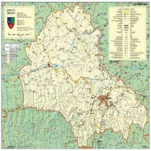 Harta judetului Brasov cu sipci de lemn