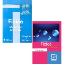 Pachet Bacalaureat Fizica 2024. 100 variante rezolvate si Memorator, clasele 9-12