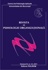 Revista de psihologie organizationala. Volumul XI, nr. 3-4, 2011