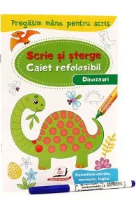 Scrie si sterge. Dinozauri. Caiet refolosibilwhiteboard marker