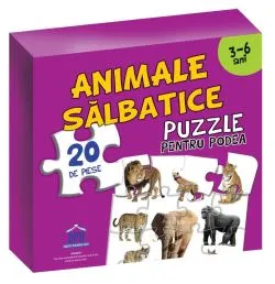 Puzzle pentru podea - Animale salbatice - 3-6 Ani de Anonim
